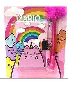 DIARIO INTIMO A7 PUSHEEN CAT  + LAPICERA