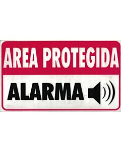 CARTEL SEÑALETICA AREA PROTEGIDA ALARMA