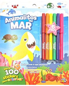 ANIMALITOS DEL MAR MAS DE 100 STICKERS PARA COLOREAR