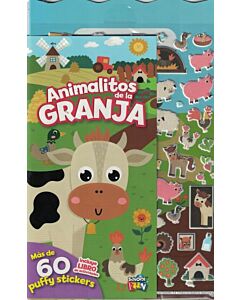ANIMALITOS DE LA GRANJA 60 PUFFY STICKERS + LIBRO DE ACTIVIDADES MINI