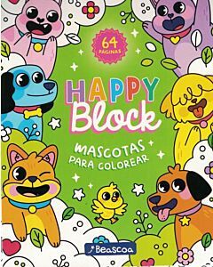 HAPPY BLOCK MASCOTAS PARA COLOREAR