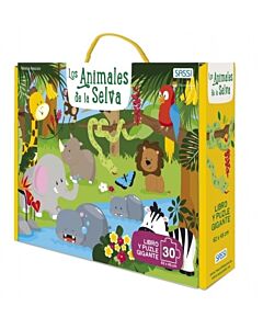 ANIMALES DE LA SELVA, LOS LIBRO MAS PUZLE DE 30 PIEZAS