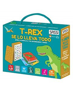 T REX SE LO LLEVA TODO JUEGO DE CARTAS + LIBRO DE ACTIVIDADES + PEGATINAS