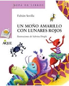 UN MOÑO AMARILLO CON LUNARES ROJOS