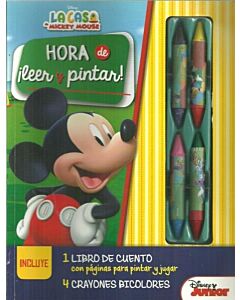 HORA DE LEER Y PINTAR DISNEY COVER MOUNT 1 INCLUYE UN LIBRO DE CUENTO Y 4 CRAYONES BIOLORES