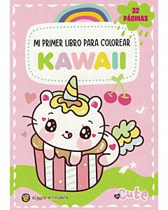 MI PRIMER LIBRO PARA COLOREAR KAWAII SO CUTE ROSA