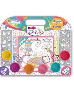 MY UNICORN VALIJA IMAGINA LIBRO PARA PINTAR + 6 MASAS PARA MODELAR + STICKERS