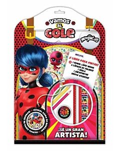FLOW PACK VAMOS AL COLE MIRACULOUS 1 LIBRO PARA PINTAR + LAPICES + 1 REGLA + SACAPUNTAS
