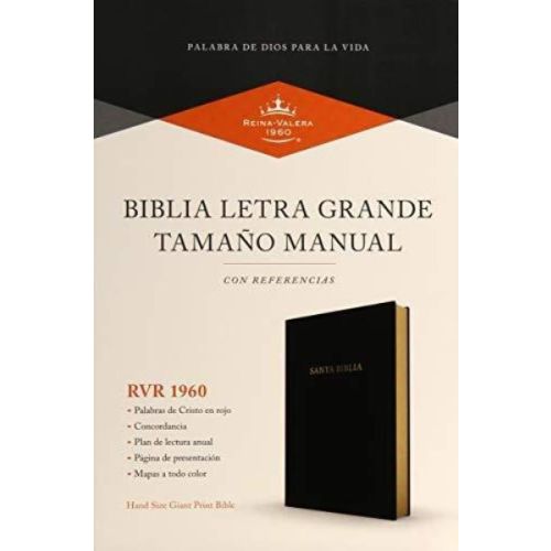 BIBLIA LETRA GRANDE TAMAÑO MANUAL CON REFERENCIAS NEGRO IMITACION PIEL