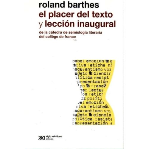 PLACER DEL TEXTO Y LECCION INAUGURAL, EL