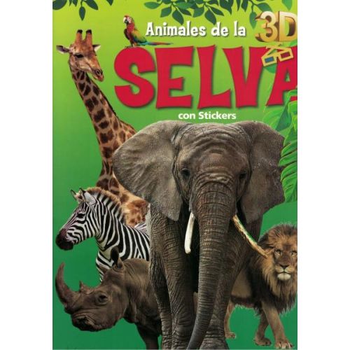 ANIMALES DE LA SELVA CON STICKERS 3D