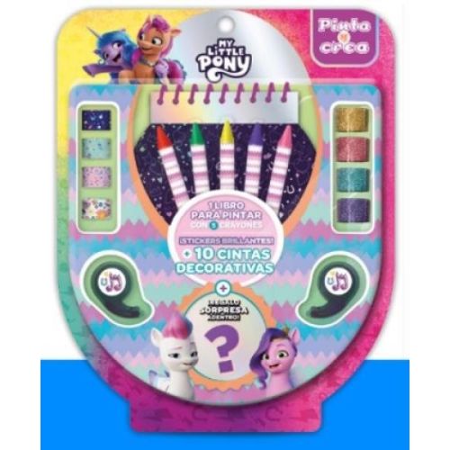 PINTA Y CREA MY LITTLE PONY LIBRO + 10 CINTAS DECORATIVAS