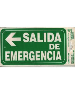 CARTEL SEÑALETICA SALIDA DE EMERGENCIA IZQUIERDA