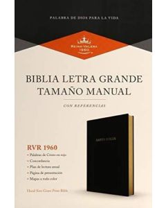 BIBLIA LETRA GRANDE TAMAÑO MANUAL CON REFERENCIAS NEGRO IMITACION PIEL