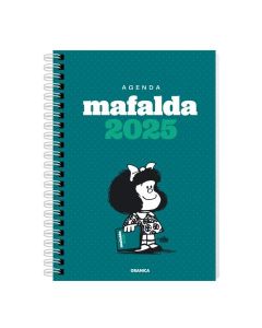 AGENDA MAFALDA 2025 ANILLADA VERDE SEMANA A LA VISTA