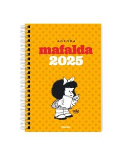 AGENDA MAFALDA 2025 ANILLADA AMARILLA CON LUNARES SEMANA A LA VISTA