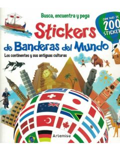 BUSCA ENCUENTRA Y PEGA STICKERS DE BANDERAS DEL MUNDO