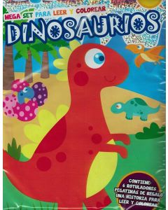 DINOSAURIOS MEGA SET PARA LEER Y COLOREAR