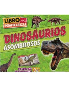 DINOSAURIOS ASOMBROSOS LIBRO MAS ROMPECABEZAS