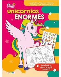 UNICORNIOS ENORMES PINTO POSTER + 30 STICKERS