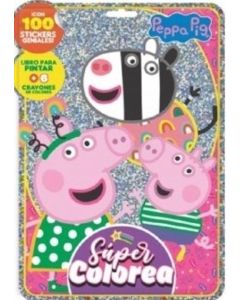 PEPPA PIG SUPER COLOREA FLOW PACK 1 LIBRO PARA PINTAR + 6 CRAYONES + 100 STICKERS