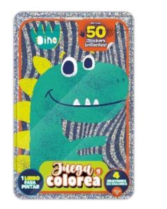 FLOW PACK JUEGA Y COLOREA DINO INCLUYE 50 STICKERS BRILLANTES